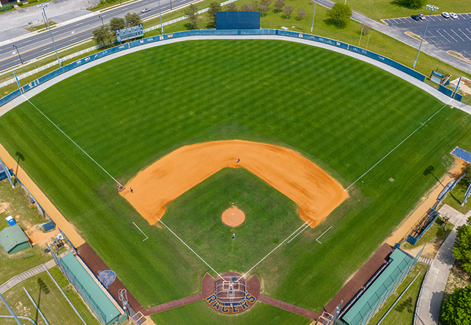 Baseball field aerial view