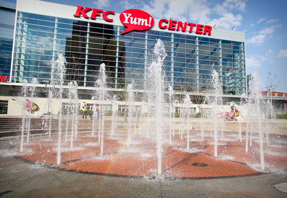 Fountains outside