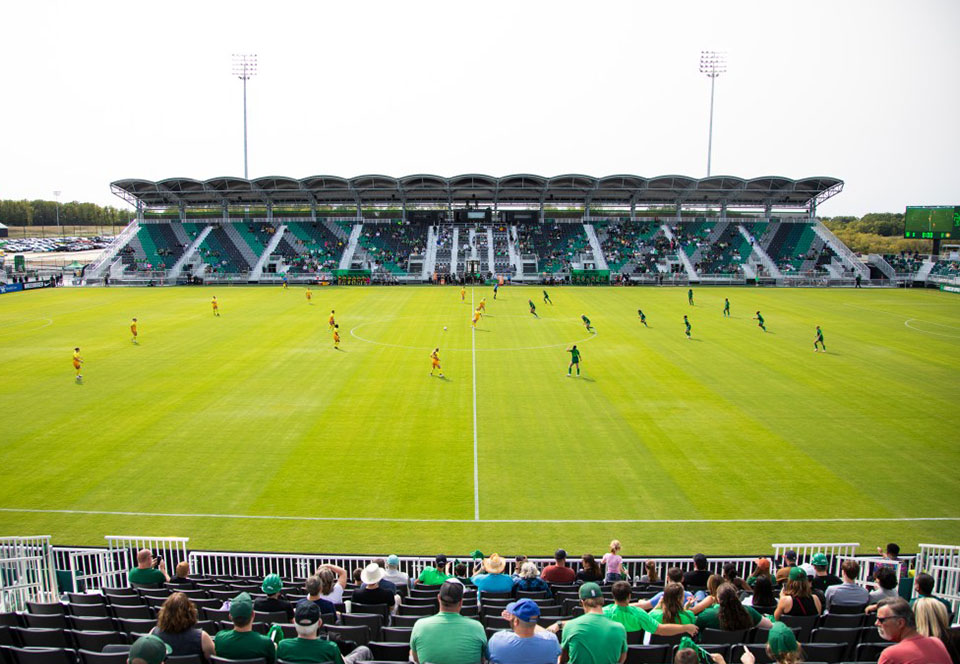 Midfield view from the stands