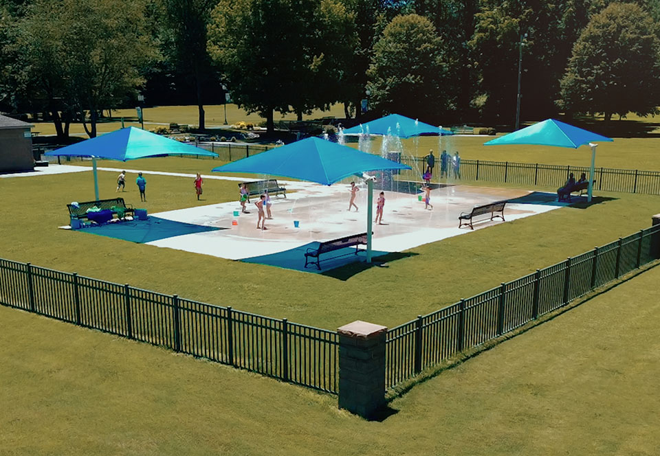 Splash pad playground